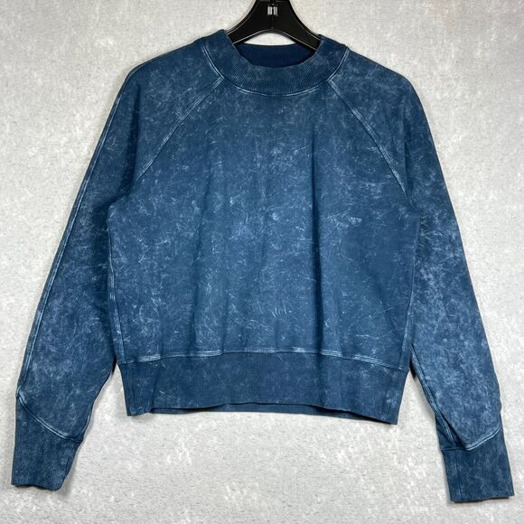 Lululemon Sweatshirt Womens 6 Blue Ready To Roll Crew Dye In Acid Rubber Dye - Picture 9 of 10